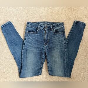 American Eagle Super Hi Rise Jeans Women’s Size 2 Long Jegging Bottoms Blue